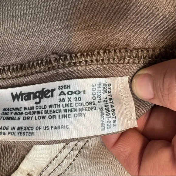 Wrangler Men's Dark Brown Dress Pants - Picture 3 of 4